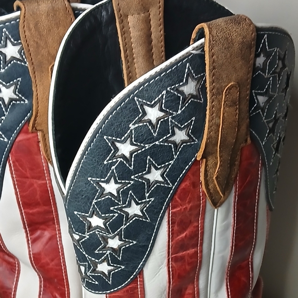 JB Dillon Patriotic American Flag Western Cowboy Boots Men’s 12D - Picture 4 of 13
